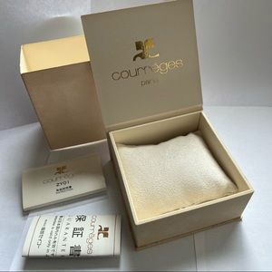 COURREGES Watch Box + Booklets + Outer Box 3.5x3.5x1.75 inches